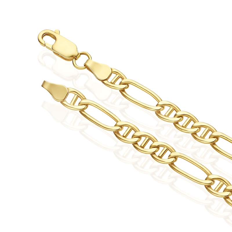 Main Image 3 of 9ct Yellow Gold Men's Figaro & Anchor 20" Chain