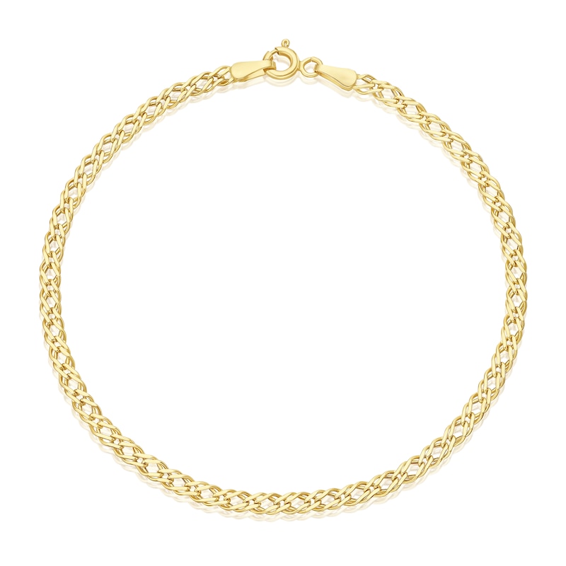 Main Image 1 of 9ct Yellow Gold Double Curb 7.5" Bracelet