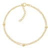 Thumbnail Image 1 of 9ct Yellow Gold Station Ball Sparkle Double 6.5+1" Bracelet
