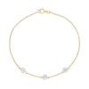 Thumbnail Image 1 of 9ct Yellow Gold 3 Station Cubic Zirconia 7.5" Chain Bracelet