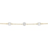 Thumbnail Image 2 of 9ct Yellow Gold 3 Station Cubic Zirconia 7.5" Chain Bracelet