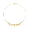 Thumbnail Image 1 of 9ct Yellow Gold Heart Drop Cubic Zirconia 7" Bracelet