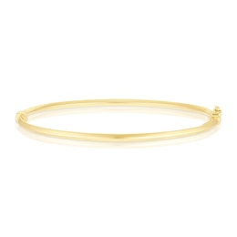 9ct Yellow Gold Cubic Plain Hinged Bangle