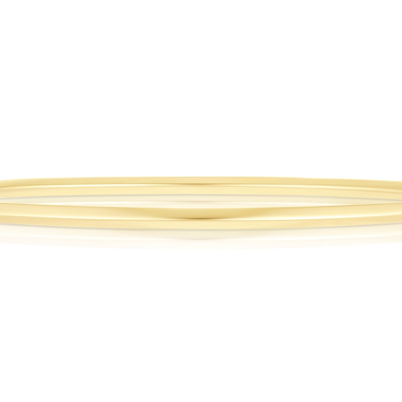Main Image 2 of 9ct Yellow Gold Cubic Plain Hinged Bangle