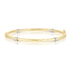 Thumbnail Image 1 of 9ct Yellow & White Gold Twisted Station Bangle