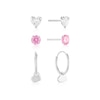 Thumbnail Image 1 of Children's Sterling Silver Cubic Zirconia & Heart Charm 3 Set Of Earrings