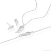 Thumbnail Image 2 of Sterling Silver Cubic Zirconia Feather 3 Piece Necklace, Bracelet & Earring Set