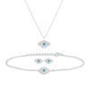 Thumbnail Image 1 of Sterling Silver Cubic Zirconia Eye 3 Piece Necklace, Bracelet & Earring Set