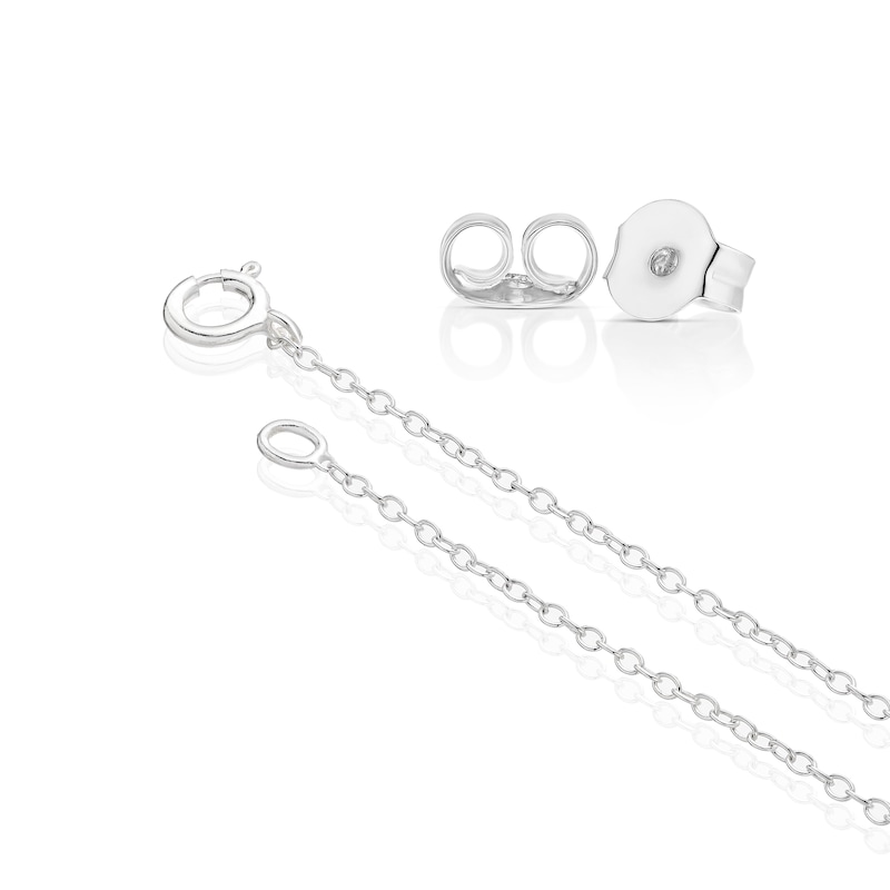 Main Image 3 of Sterling Silver Cubic Zirconia Infinity 3 Piece Necklace, Bracelet & Earring Set