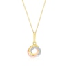 Thumbnail Image 1 of 9ct Yellow Gold Cubic Zirconia Swirl Pendant 16+2" Necklace