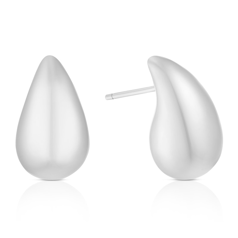 Main Image 1 of Sterling Silver Large Bubble Teardrop Stud Earrings