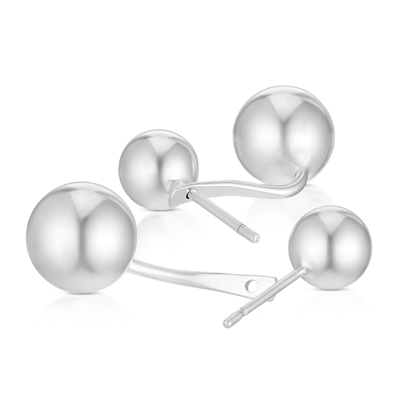 Main Image 2 of Sterling Silver Ball Back Detail Earrings