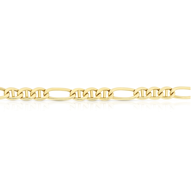 Main Image 2 of 9ct Yellow Gold Men's Figaro & Anchor 8" Bracelet
