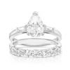 Thumbnail Image 1 of Sterling Silver Created White Sapphire Pear & Baguette Bridal Set