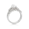 Thumbnail Image 3 of Sterling Silver Created White Sapphire Pear & Baguette Bridal Set