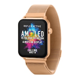 Reflex Active Amoled Series 30 Rose Gold Tone Mesh Strap Smart Watch