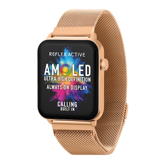 Reflex Active Amoled Series 30 Rose Gold Tone Mesh Strap Sma