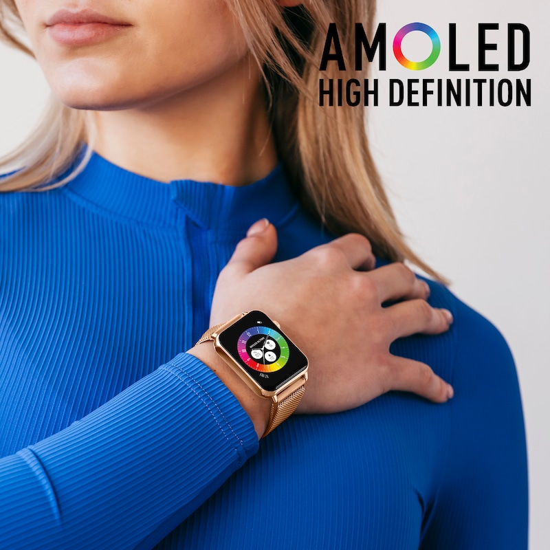 Main Image 3 of Reflex Active Amoled Series 30 Rose Gold Tone Mesh Strap Smart Watch
