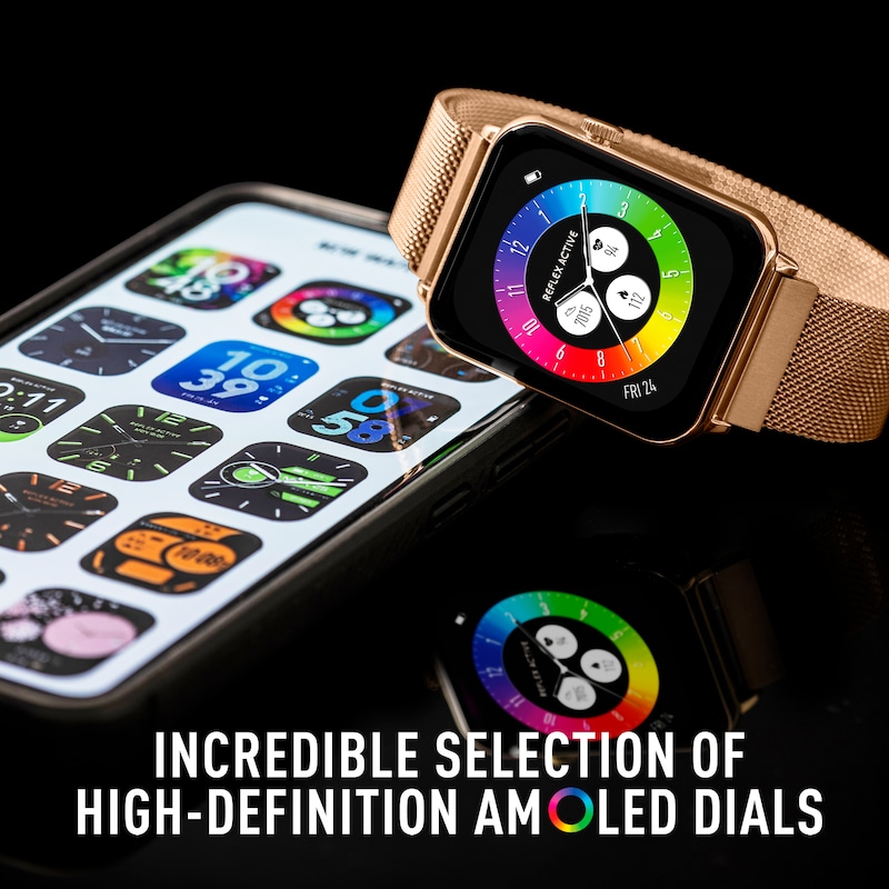 Main Image 5 of Reflex Active Amoled Series 30 Rose Gold Tone Mesh Strap Smart Watch