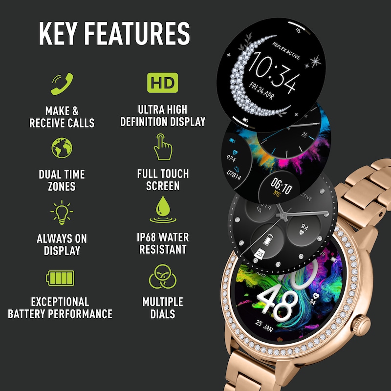 Main Image 2 of Reflex Active Amoled Series 41 Rose Gold Tone Bracelet Smart Watch