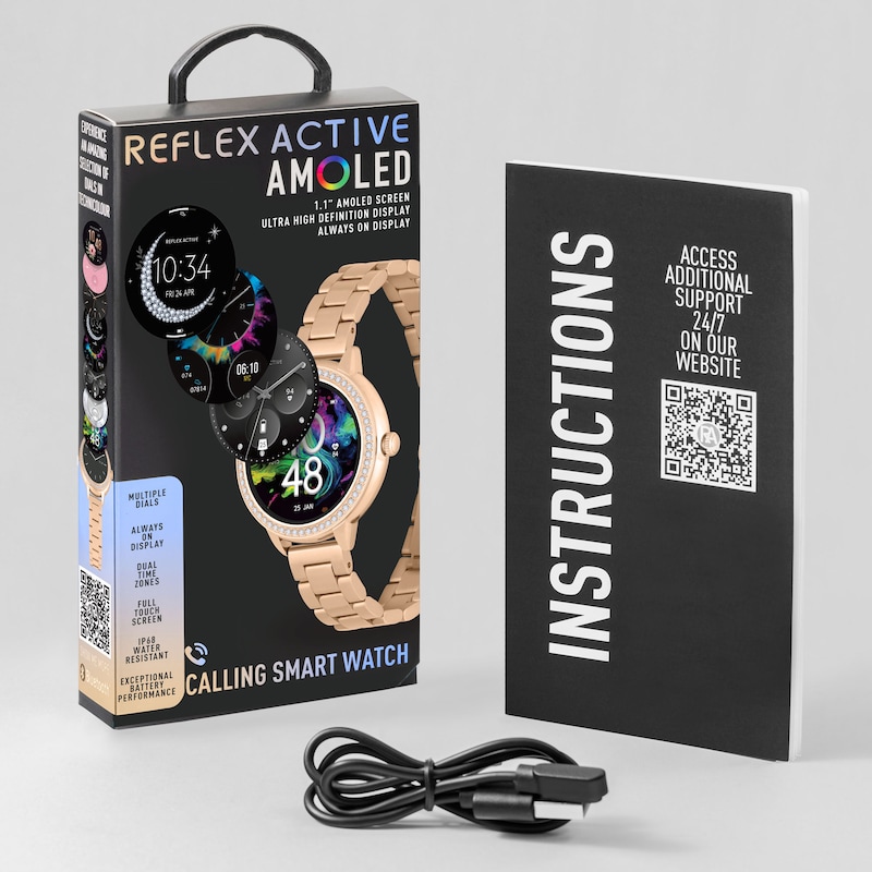 Main Image 6 of Reflex Active Amoled Series 41 Rose Gold Tone Bracelet Smart Watch