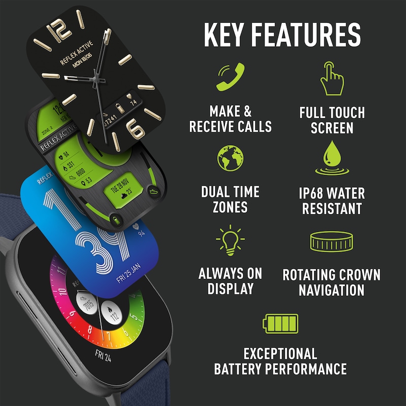 Main Image 2 of Reflex Active Series 29 Amoled Blue Smart Calling Watch