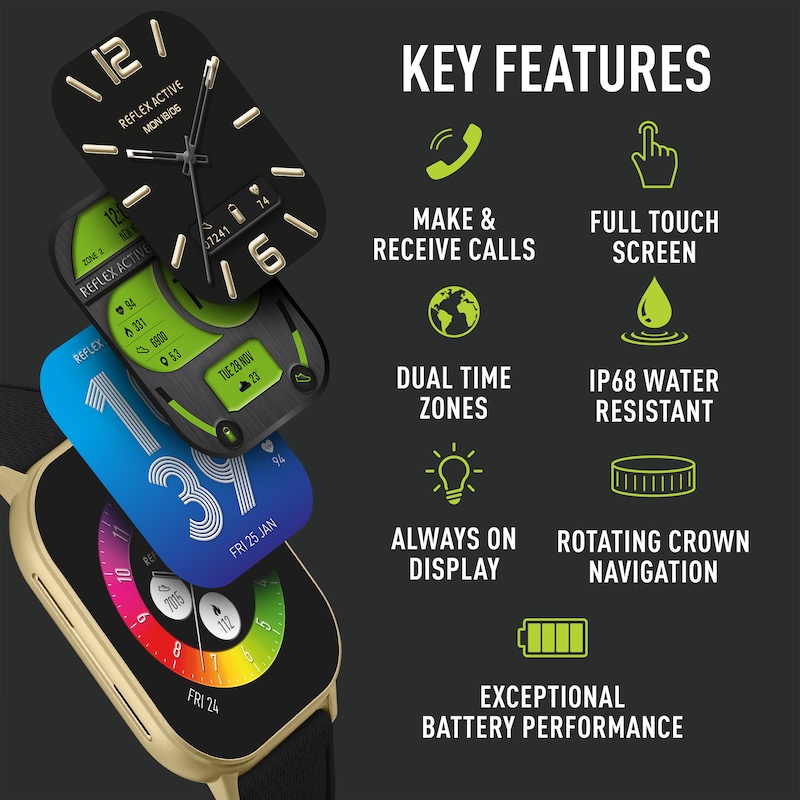 Main Image 2 of Reflex Active Amoled Series 29 Black Smart Calling Watch