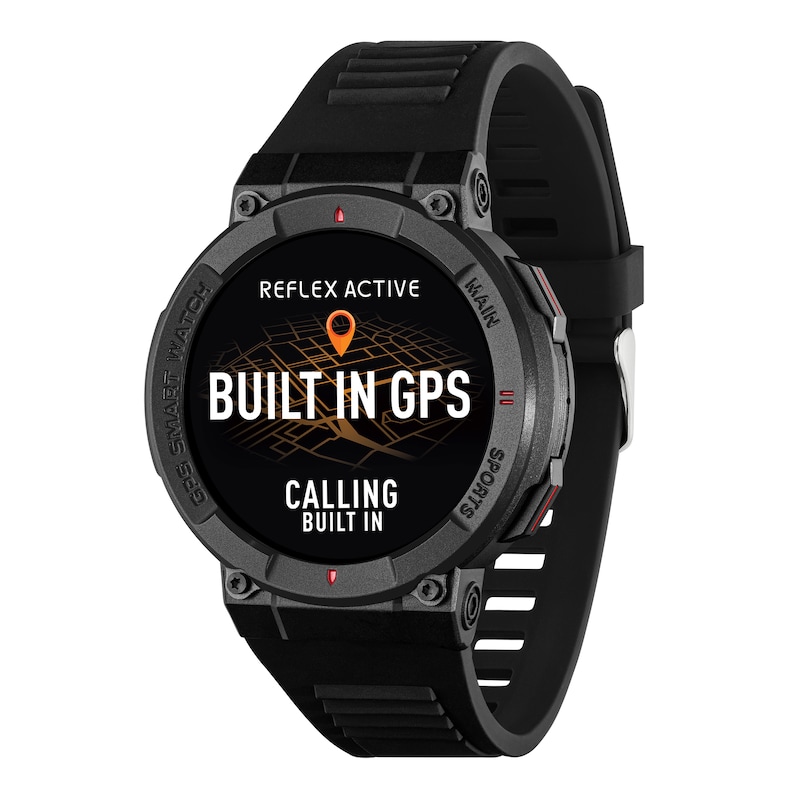 Main Image 1 of Reflex Active Series 43 Black Silicone Strap Smart Watch