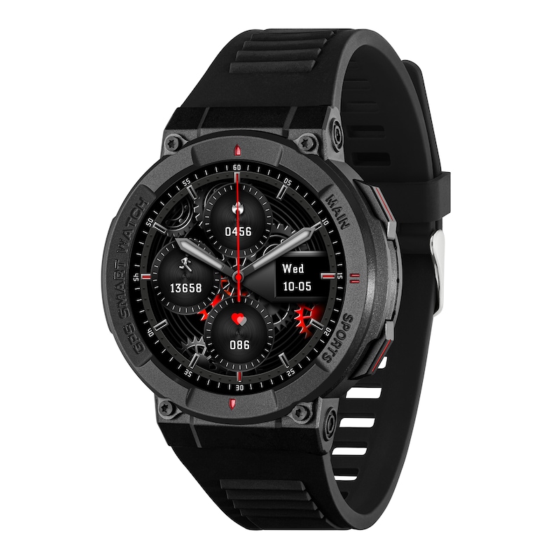 Main Image 2 of Reflex Active Series 43 Black Silicone Strap Smart Watch