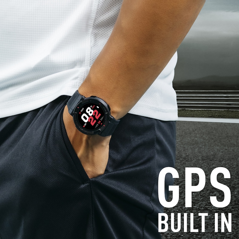 Main Image 3 of Reflex Active Series 43 Black Silicone Strap Smart Watch