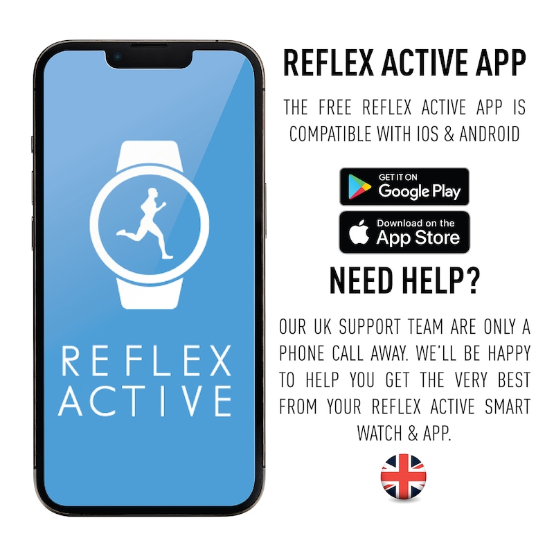 Main Image 6 of Reflex Active Series 43 Black Silicone Strap Smart Watch