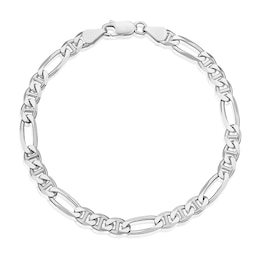 Sterling Silver Men's Figaro Chain 8" Bracelet