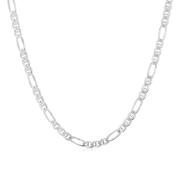 Sterling Silver Men's Figaro Chain 22" Necklace