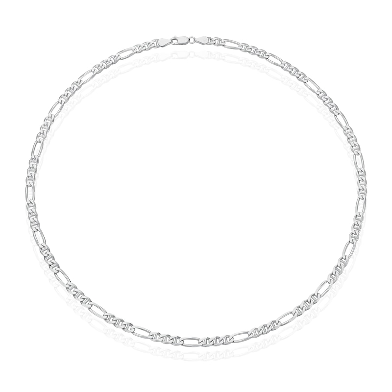 Main Image 2 of Sterling Silver Men's Figaro Chain 22" Necklace