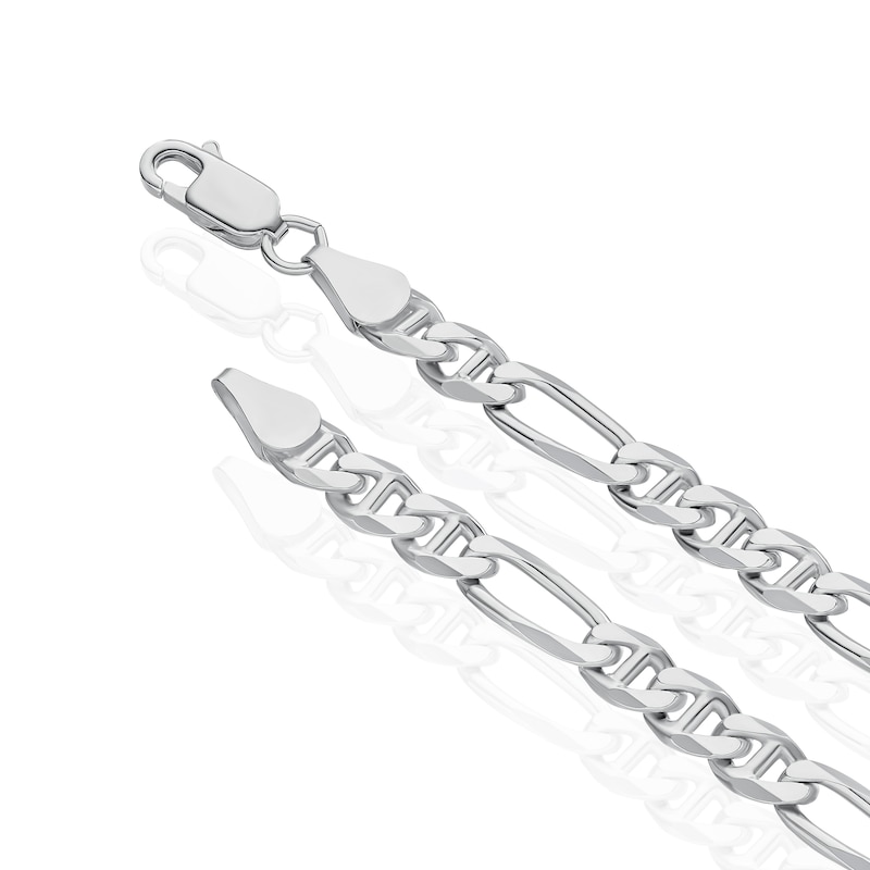 Main Image 3 of Sterling Silver Men's Figaro Chain 22" Necklace