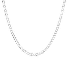 Sterling Silver Men's Flat Curb Chain 24" Necklace