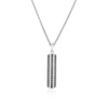 Thumbnail Image 1 of Sterling Silver Men's Black Cubic Zirconia T-Bar Pendant Necklace