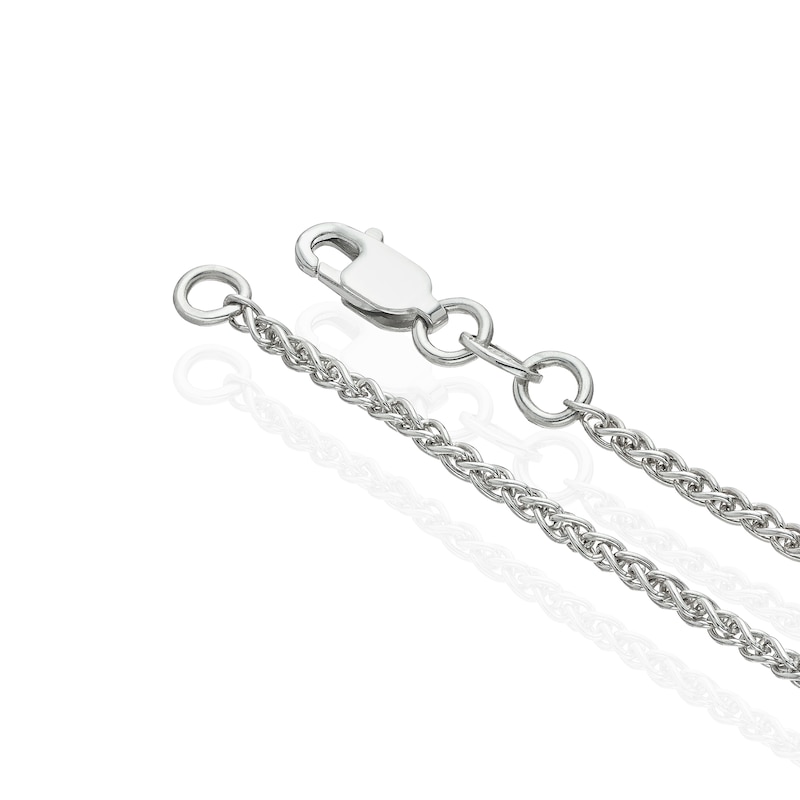 Main Image 3 of Sterling Silver Men's Black Cubic Zirconia Cross Dog Tag Necklace