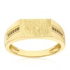 Thumbnail Image 1 of Sterling Silver & 18ct Yellow Gold Plated Vermeil Men's Black CZ Edge Signet Ring