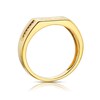 Thumbnail Image 3 of Sterling Silver & 18ct Yellow Gold Plated Vermeil Men's Black CZ Edge Signet Ring