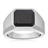 Thumbnail Image 1 of Sterling Silver Men's Onyx Matte Finish Signet Ring