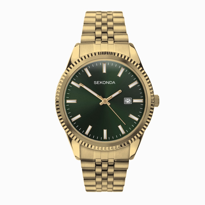 Main Image 1 of Sekonda Men's Green Dial Gold Tone Bracelet Watch