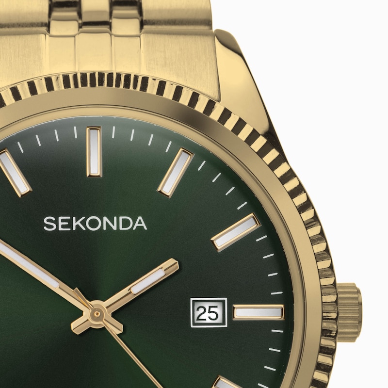 Main Image 3 of Sekonda Men's Green Dial Gold Tone Bracelet Watch