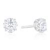 Thumbnail Image 1 of 9ct White Gold Men's 6mm Cubic Zirconia Stud Earrings