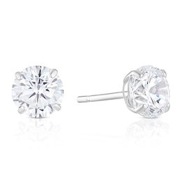 9ct White Gold Men's 6mm Cubic Zirconia Stud Earrings