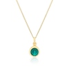Thumbnail Image 1 of Sterling Silver Gold Tone Emerald Preciosa Crystal Pendant 16+2" Necklace