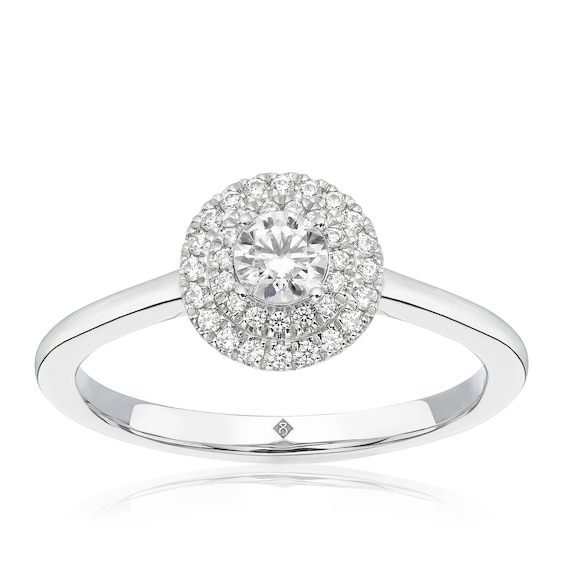 Engagement Ring The Diamond Story Platinum Round Halo Solita