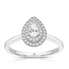 Thumbnail Image 1 of The Diamond Story Platinum 0.33ct Diamond Pear Halo Solitaire Ring