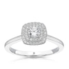 Thumbnail Image 1 of The Diamond Story Platinum 0.33ct Diamond Cushion Halo Solitaire Ring