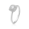 Thumbnail Image 2 of The Diamond Story Platinum 0.33ct Diamond Cushion Halo Solitaire Ring